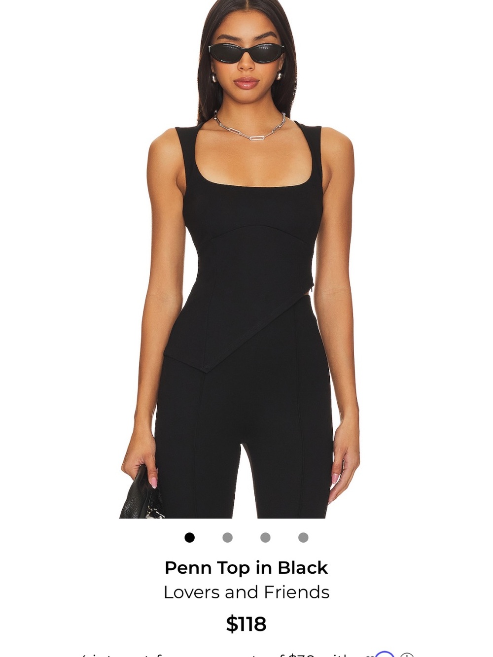 Lovers + Friends Penn Top in Black - Picture 5 of 8